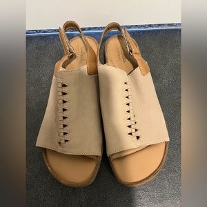 Clarks Beige Leather Artisan Strap Sandals
